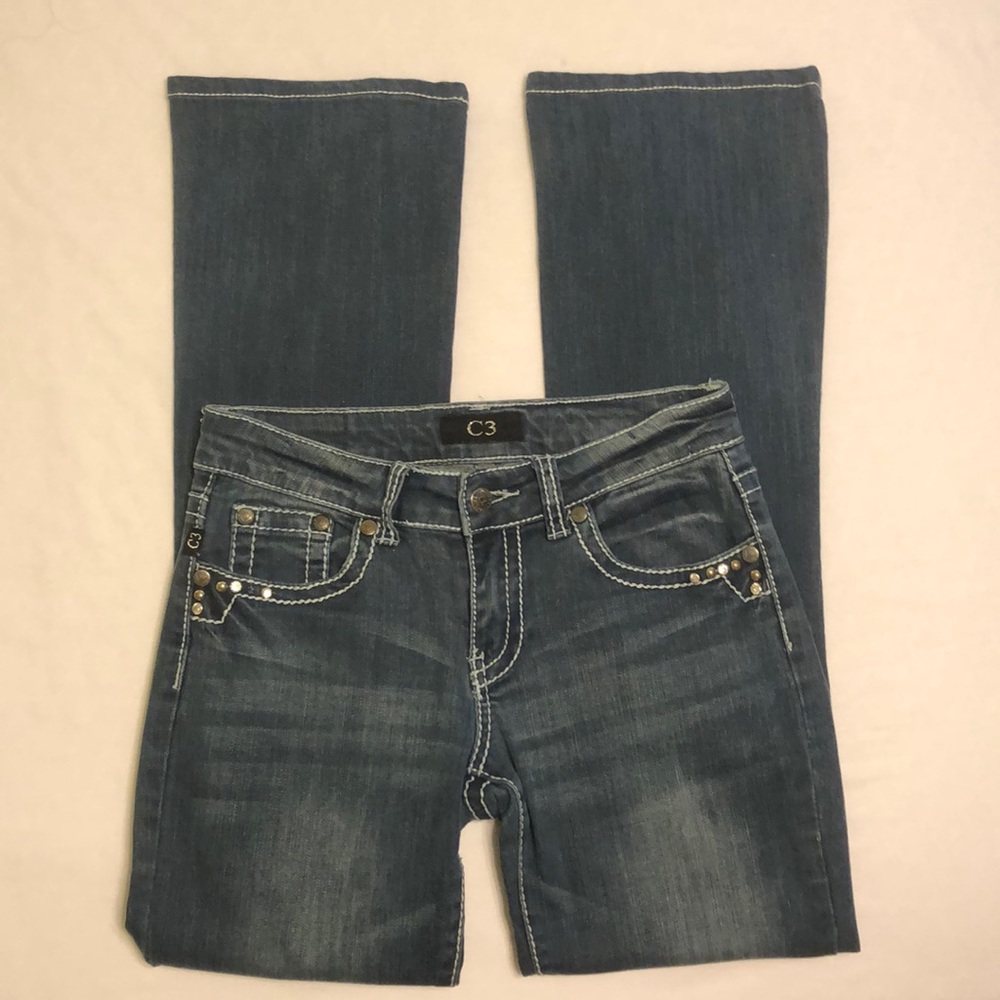 LIKE NEW C3 Boot Cut Jeans - Bling Embellished